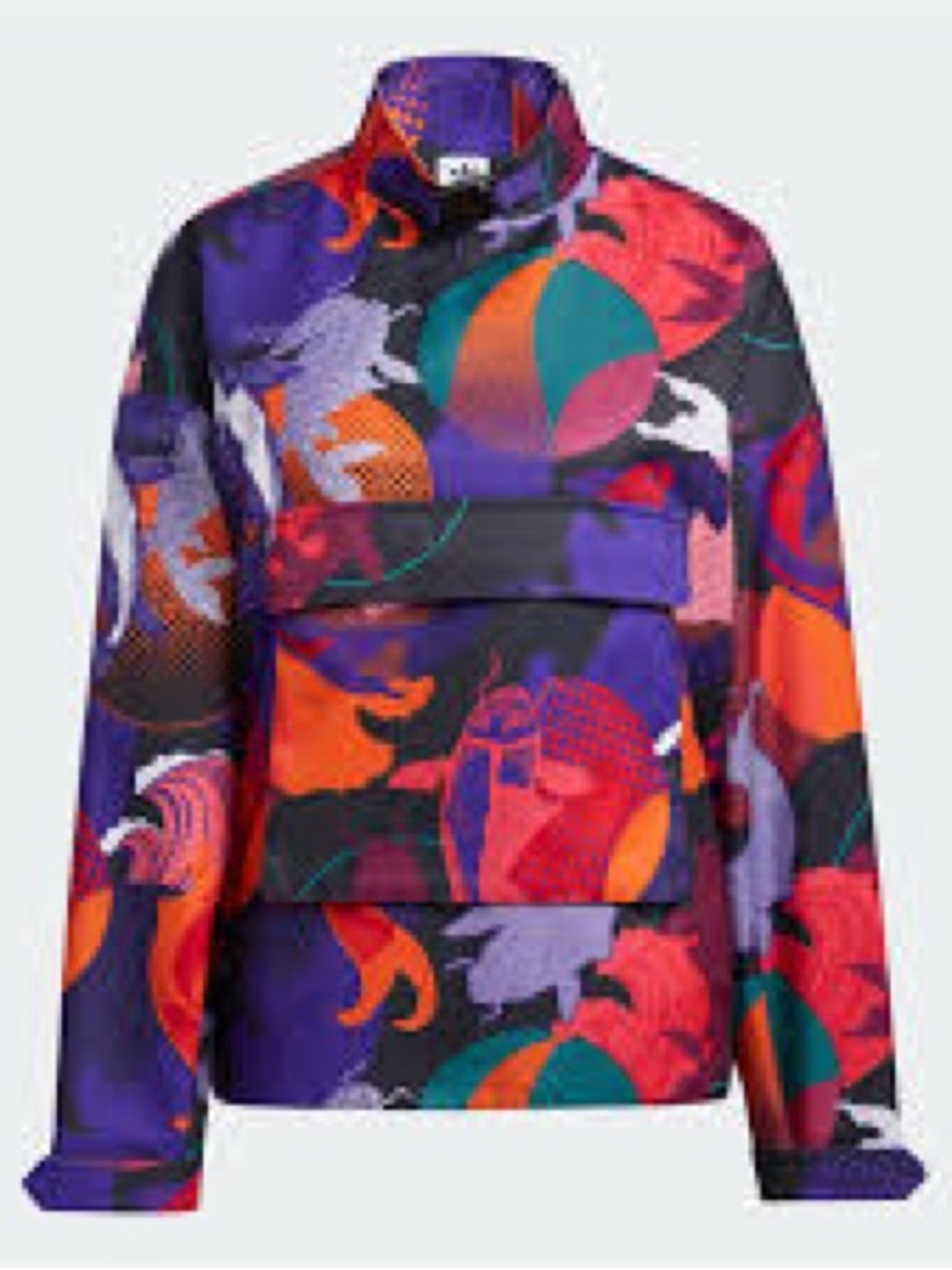 adidas Graphic Buckle-Neck Pullover Jacket – Koi Fish Red, Purple & Black